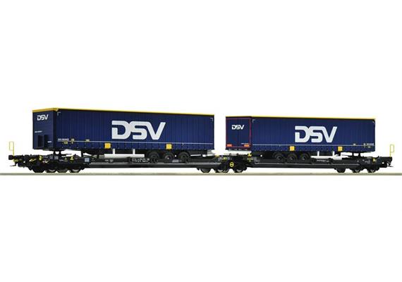 Roco 6600034 Doppeltaschen-Gelenkwagen T3000e DSV, TX Logistik, H0