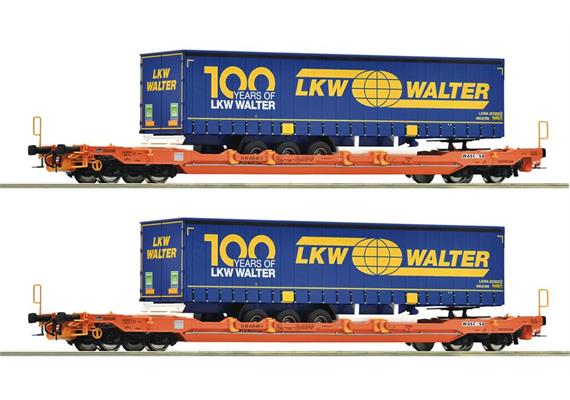 Roco 6600064 Taschenwagen-Set 2-tlg Wascosa + LKW-Walter, H0