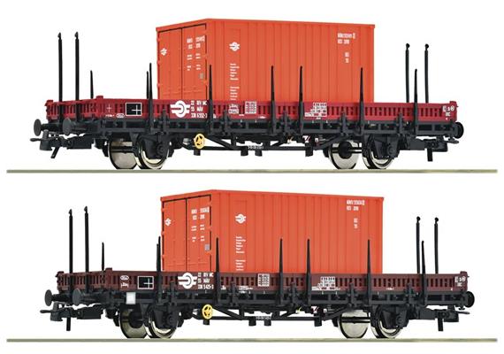 Roco 6600076 Schwenkrungenwagen-Set 2-tlg MAV, H0
