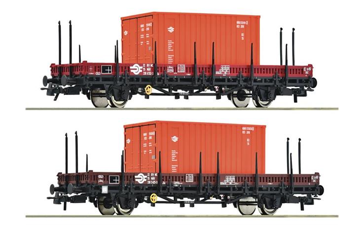 Roco 6600076 Schwenkrungenwagen-Set 2-tlg MAV, H0