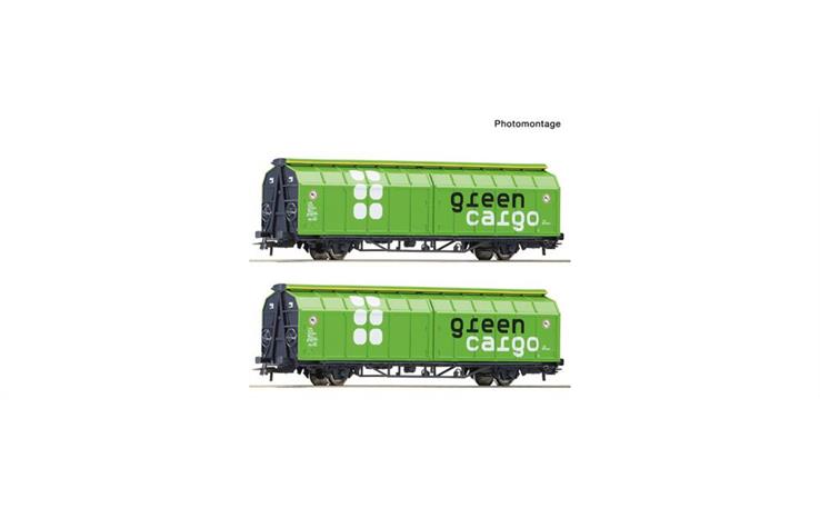 Roco 6600114 2er Set Schiebewandwag. Green Cargo