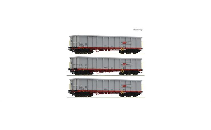 Roco 6600121 3er Set off.Gueterwag. Eanos OEBB