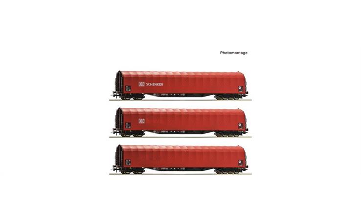 Roco 6600156 3er Set Schiebeplanenwag. DB-AG