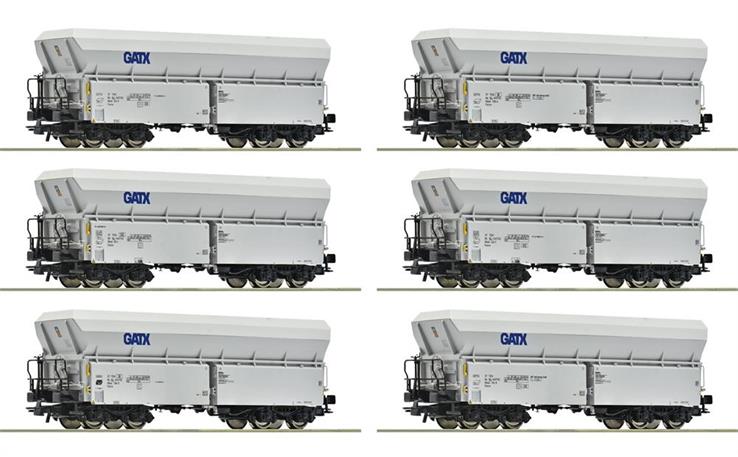 Roco 6600220 Selbstentladewagen--Set 6-tlg GATX, H0