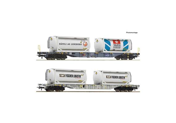 Roco 6600231 2er Set Containertragwagen Sgns SBB + Tankcontainer