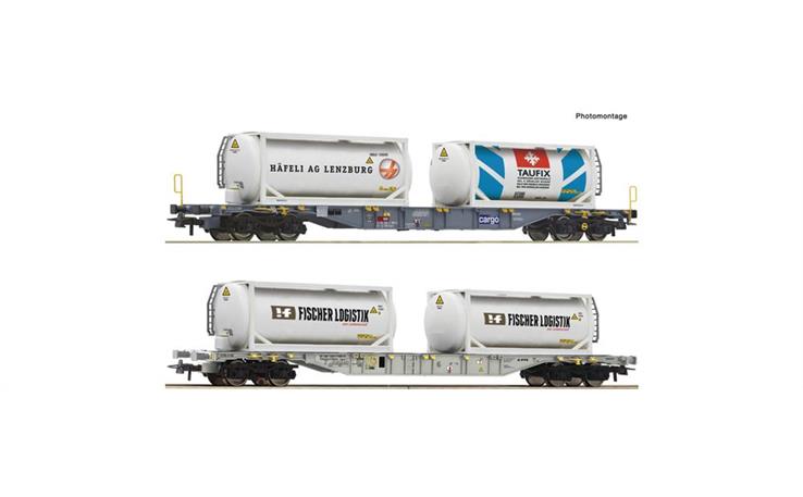 Roco 6600231 2er Set Containertragwagen Sgns SBB + Tankcontainer