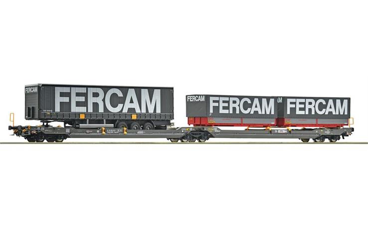 Roco 6600235 Doppeltaschenwagen T3000e Hupac+Fercam, H0