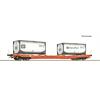 Roco 6600275 Taschenwagen T5 Wascosa + NewPort Tankcontainer, H0
