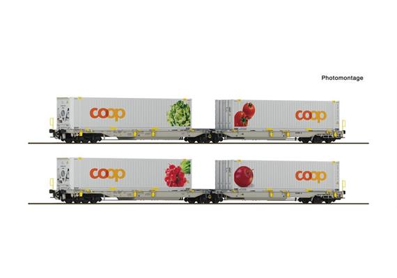 Roco 6600322 2er Set Doppeltaschenwagen T2000 + Coop Set 1