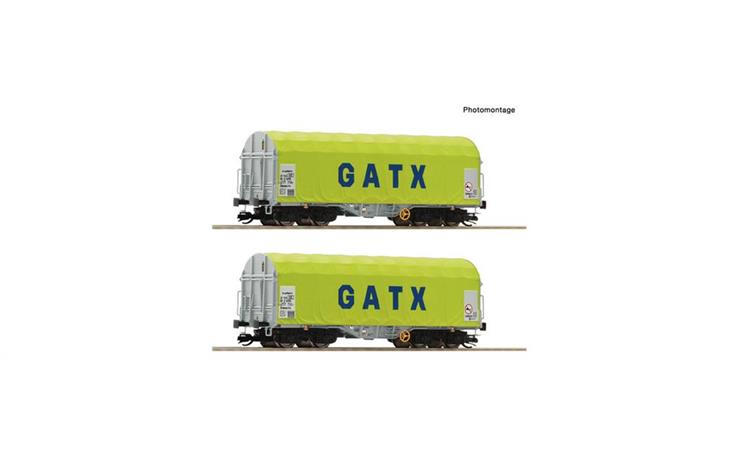 Roco 6680011 2er Set Schiebeplanenwag. GATX