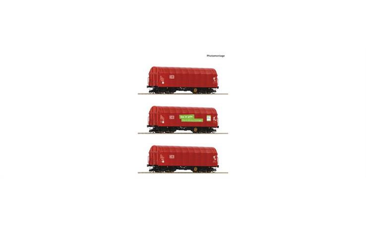 Roco 6680012 3er Set Schiebeplanenwag. DB-A