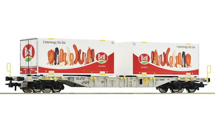 Roco 76948 Containertragwagen Gattung Sgns "Bell" AAE, H0