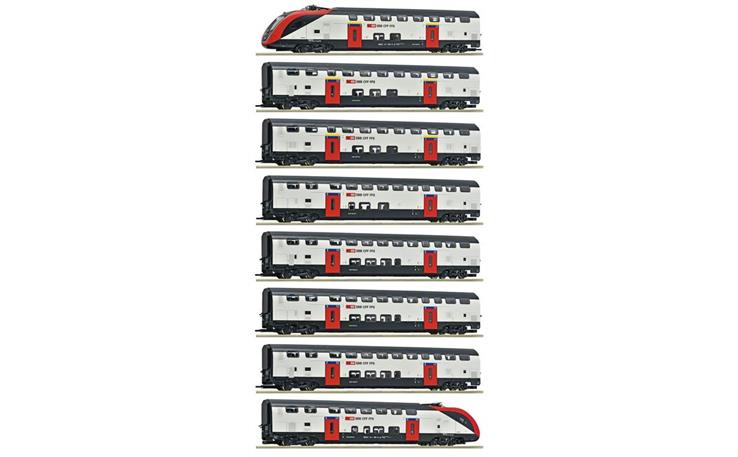 Roco 7700007 Doppelstocktriebzugzug RABe 502 8-tlg SBB, H0 DC Digital