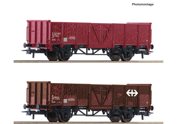 Roco 77032 Offene Güterwagen Set 2-tlg SBB, H0
