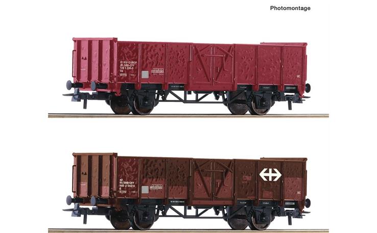 Roco 77032 Offene Güterwagen Set 2-tlg SBB, H0
