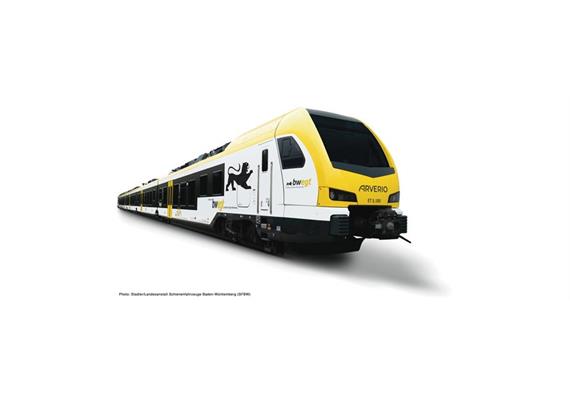 Roco 7710033 E-Triebzug FLIRT 3 5-tlg. GoAhead BW DC-Snd. + Innenbel.