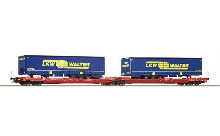 Roco 77385 Doppeltaschen-Gelenkwagen T3000e LKW-Walter DB AG, H0