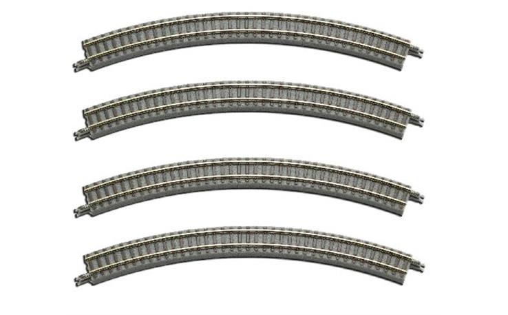 Rokuhan 7297004 Gleis gebogen R220-45° - 4 Stück im Blister