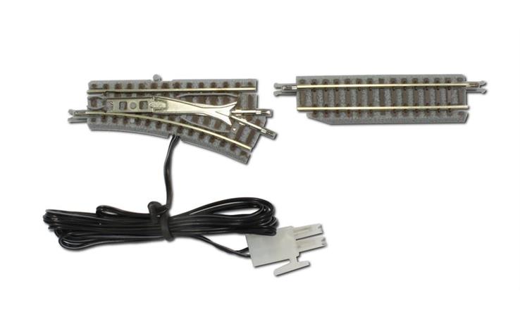 Rokuhan 7297023 Elektrische Weiche rechts R127-26 + 1 Stück Gleis gerade 55mm