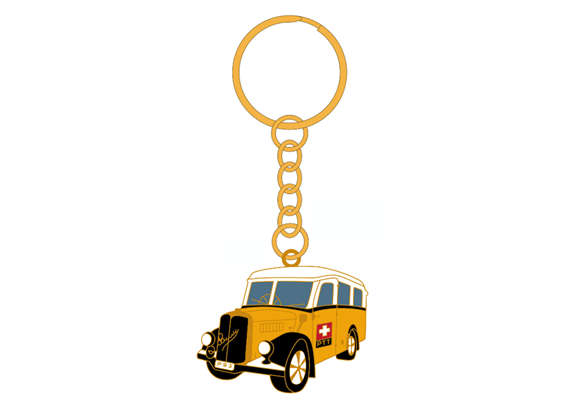 Schlüsselanhänger alter Saurer Postbus