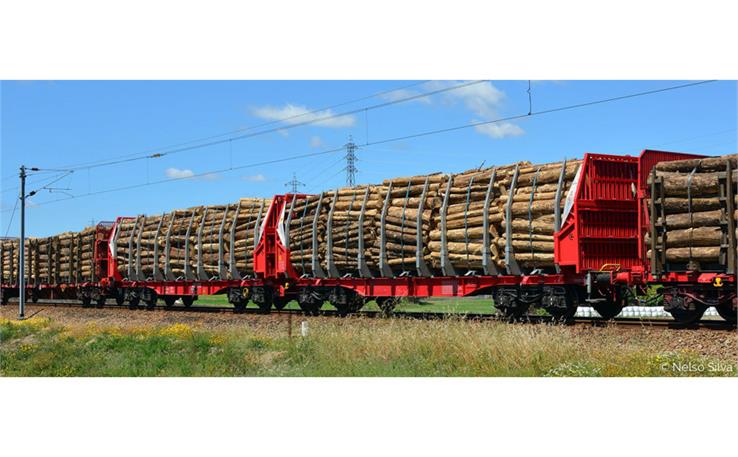 Sudexpress N657002 Gigawood-Wagen Sggmrrs der Ibercargo, Spur N