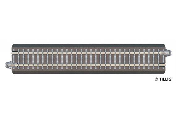 Tillig 83701 Bettungsgleis grau Gleisstück G1, gerades Gleis, 166,0 mm