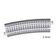 Tillig 83771 Bettungsgleis grau Gleisstück R32, Gebogenes Gleis R396 mm / 15°