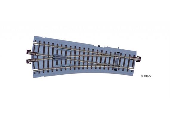 Tillig 83821 Bettungs-Weiche links, 15° Handantrieb