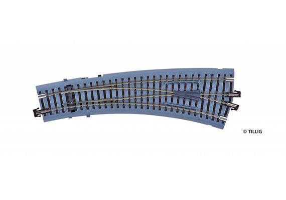 Tillig 83863 Bettungs-Bogen-Weiche rechts, 30° Handantrieb