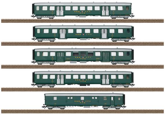 Trix 23134 Leichtstahlwagen-Set 5-tlg SBB, H0 DC
