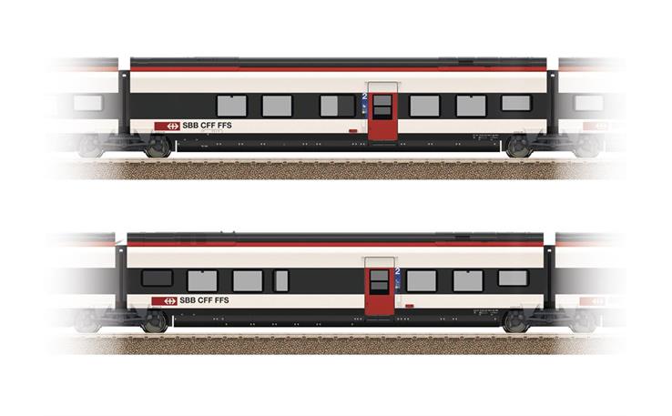 Trix 23281 Ergänzungswagen-Set 1 zum RABe 501 Giruno SBB, H0 DC