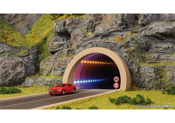 Viessmann 05098 Strassentunnel, modern mit LED Spiegeleffekt und Tiefenwirkung, H0