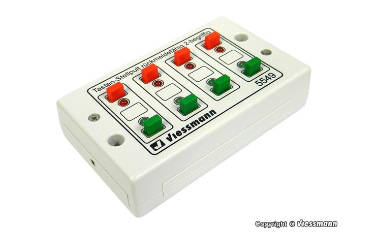 Viessmann 05549 Universal-Tasten-Stellpult, rückmeldefähig, 2-begriffig