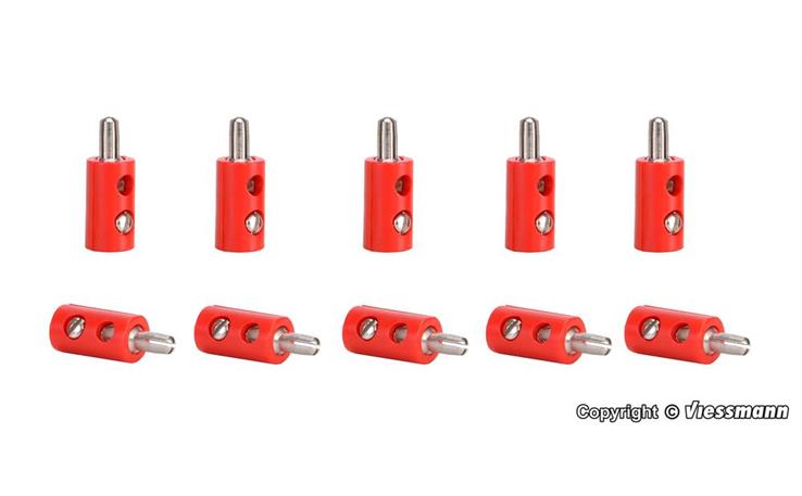Viessmann 06871 Querlochstecker rot, 10 Stk.