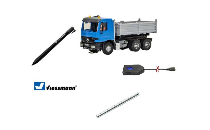 Viessmann 08000 CarMotion Basis Startset, MB ACTROS Muldenkipper mit Rundumleuchten, H0
