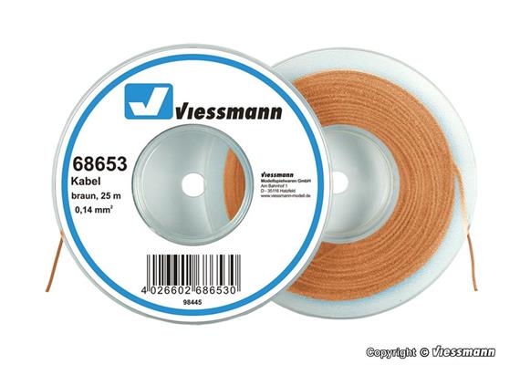Viessmann 68653 Kabel 25 m, 0,14 mm², braun