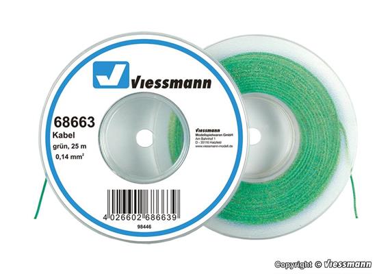 Viessmann 68663 Kabel 25 m, 0,14 mm², gruen