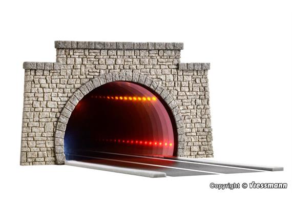 Viessmann V 05097 Strassentunnel, klassisch mit LED Spiegeleffekt und Tiefenwirkung, H0