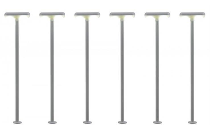 Viessmann V 63646 H0 Bahnsteigleuchten 2 LED weiss, Inhalt 6 Stück.