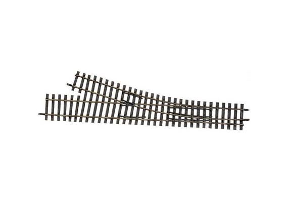 Weiche / Abzweig H0-H0m, rechts, 15°, Länge 228mm