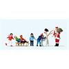 Weihnachtsmann, Kinder, Schneemann