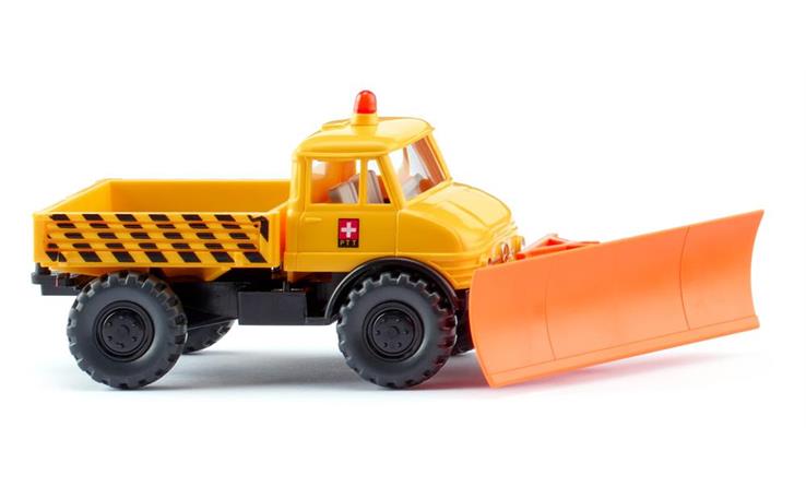 Wiking 37110 Unimog U 406 mit Schneepflug PTT - CH 1/87