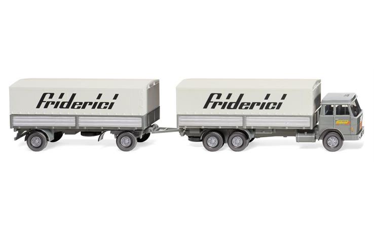 Wiking 47502 Pritschenhängerzug (Hanomag Henschel) "Frideric", 1969-70 1/87