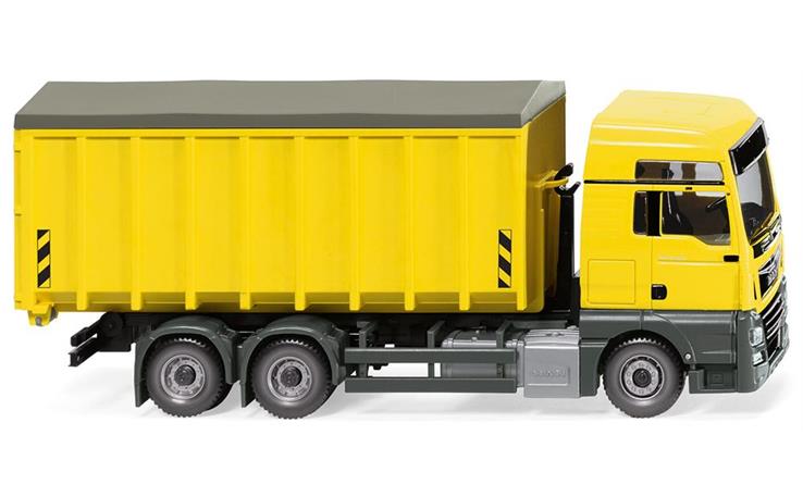 Wiking 67205 Abrollcontainer (MAN TGX Euro 6c/Meiller) - zinkgelb