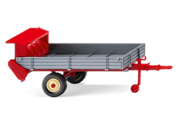 Wiking 88704 Fortuna Stalldung-Breitstreuer – silber/karminrot