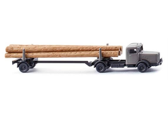 Wiking 94703 Langholztransporter (Büssing 8000) – steingrau